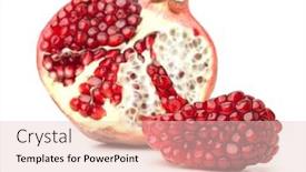  Presentation with pomegranate fruit - Beautiful PPT theme featuring red-pomegranate-fruit-small-dof backdrop and a lemonade colored foreground