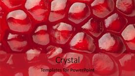  Presentation with pomegranate fruit - Slides consisting of red pomegranate fruit texture closeup background and a crimson colored foreground