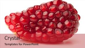  Presentation with pomegranate - Beautiful presentation theme featuring red pomegranate isolated on white backdrop and a crimson colored foreground