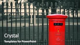  Presentation with historical architecture - Presentation design with red post box in street background and a dark gray colored foreground