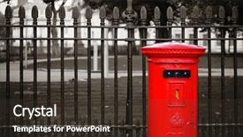  Presentation with historical architecture - Presentation design featuring red post box in street background and a tawny brown colored foreground