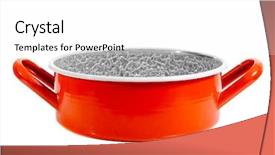 Presentation with red - Amazing slides having red pot isolated on white backdrop and a  colored foreground