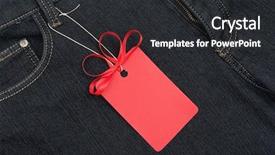 Presentation with price volatality - Amazing PPT layouts having red price tag over jeans backdrop and a  colored foreground