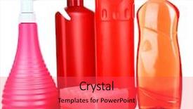  Presentation with loan products - Presentation having red purple - cleaning products isolated on white background and a  colored foreground