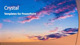  Presentation with sun - Beautiful theme featuring red purple - setting sun night is near backdrop and a teal colored foreground
