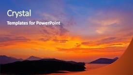  Presentation with sunset coast of the sea - Amazing theme having red purple - sunset over mediterranean sea backdrop and a ocean colored foreground