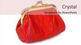 Presentation with red and white industry - Presentation theme consisting of red purse isolated on white background and a coral colored foreground