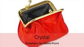  Presentation with meeting red white blue - Audience pleasing theme consisting of red purse isolated on white backdrop and a red colored foreground