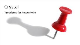  Presentation with shadow - Colorful slide deck enhanced with red push pin on white backdrop and a white colored foreground
