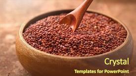  Presentation with white healthy food - Slide set consisting of red quinoa grains background and a tawny brown colored foreground