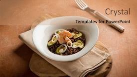  Presentation with quinoa - Slide set with red-quinoa-salad-with-shrimp background and a coral colored foreground