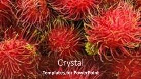  Presentation with tropical fruit - PPT theme enhanced with red-rambutan-tropical-fruit-abstract background and a tawny brown colored foreground