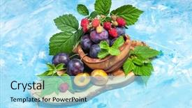  Presentation with purple green - Slide deck enhanced with red raspberry with green background and a  colored foreground