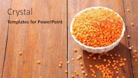  Presentation with bowl - Beautiful PPT theme featuring red-rentils-in-a-white backdrop and a coral colored foreground