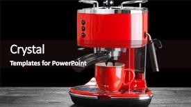  Presentation with red carpet retro style - Cool new theme with red retro style coffee machine backdrop and a wine colored foreground