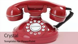  Presentation with red telephone - Audience pleasing PPT theme consisting of red retro-styled telephone backdrop and a red colored foreground