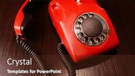  Presentation with red telephone - Slide deck having asian woman feel unwell sick background and a lemonade colored foreground