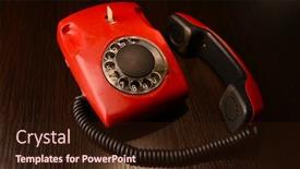  Presentation with red telephone - Cool new PPT layouts with red-retro-telephone-on-dark backdrop and a wine colored foreground