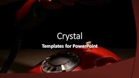  Presentation with red telephone - Colorful PPT theme enhanced with red retro telephone on dark background backdrop and a black colored foreground