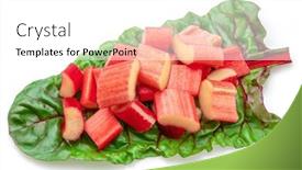  Presentation with stem - Theme enhanced with red-rhubarb-stem-cuts-over background and a white colored foreground
