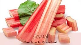 Presentation with red - PPT theme with red-rhubarb-stems-cuts-over background and a coral colored foreground