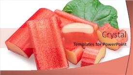  Presentation with red - Theme enhanced with red-rhubarb-stems-cuts-over background and a coral colored foreground