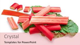  Presentation with red - Presentation theme enhanced with red-rhubarb-stems-cuts-over background and a red colored foreground