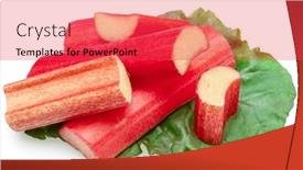  Presentation with red - Slide deck consisting of red-rhubarb-stems-cuts-over background and a red colored foreground