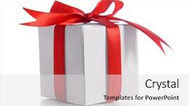  Presentation with red ribbon hiv - Cool new PPT layouts with red ribbon and big bow backdrop and a light gray colored foreground