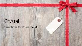  Presentation with red bow - Slides enhanced with red ribbon and bow background and a soft green colored foreground