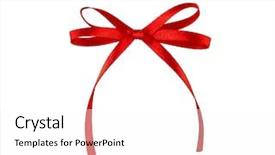  Presentation with red bow - Presentation theme featuring red ribbon bow isolated background and a white colored foreground