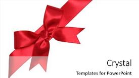  Presentation with red bow - PPT layouts enhanced with red ribbon bow isolated background and a white colored foreground