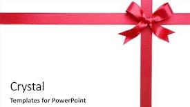  Presentation with red white blue confetti - Cool new PPT theme with red ribbon bow on white backdrop and a white colored foreground