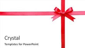  Presentation with red bow - Audience pleasing presentation theme consisting of red ribbon bow on white backdrop and a  colored foreground