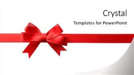  Presentation with red bow - PPT layouts consisting of red ribbon bow background and a white colored foreground