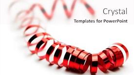  Presentation with red - Cool new theme with red-ribbon-coil-or-spiraling backdrop and a sky blue colored foreground