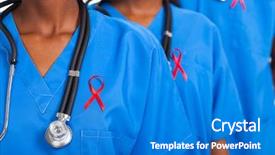  Presentation with hiv ribbon - Theme consisting of heaven on earth marine fantasy background and a sky blue colored foreground.