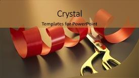  Presentation with opening ceremony - Audience pleasing slide set consisting of red ribbon for opening ceremony backdrop and a  colored foreground