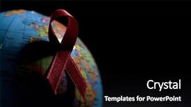  Presentation with red globe - PPT layouts enhanced with red ribbon for the fight background and a black colored foreground