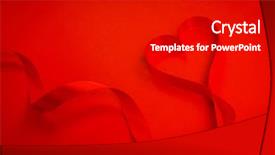  Presentation with valentines day - Slide deck featuring red-ribbon-hearts-on-red background and a black colored foreground