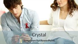  Presentation with nurse discussing family - PPT layouts having red ribbon hiv aids - young couple discussing family matters background and a light blue colored foreground