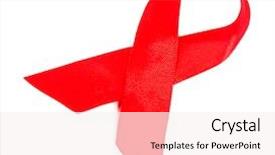  Presentation with hiv ribbon - PPT theme with red ribbon hiv aids isolated background and a sky blue colored foreground