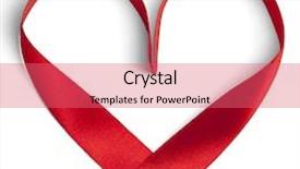  Presentation with shape - Slide deck consisting of red ribbon in a heart shape isolated on white 3d illustration background and a coral colored foreground