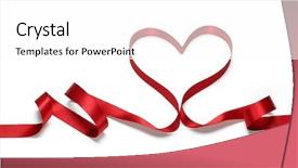  Presentation with valentines - Presentation enhanced with red ribbon in heart shape background and a white colored foreground