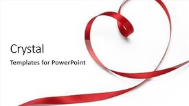  Presentation with shape heart - Amazing presentation theme having red ribbon in heart shape backdrop and a white colored foreground