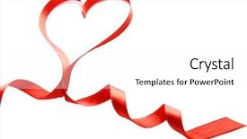  Presentation with shape heart - Presentation theme enhanced with red ribbon in shape of heart isolated on white background and a pink colored foreground