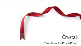 Presentation with white red employees - Colorful slide deck enhanced with red ribbon isolated on white backdrop and a white colored foreground