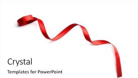  Presentation with light - Colorful slide deck enhanced with red ribbon on light background backdrop and a white colored foreground