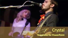  Presentation with singer - Colorful PPT layouts enhanced with white-tailed deer deep backdrop and a dark gray colored foreground