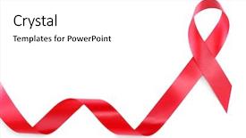  Presentation with red ribbon hiv - Slide deck enhanced with red ribbon sign isolated background and a white colored foreground